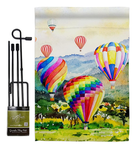 Bandera De Jardín Con Globo Aerostático De Escape, Juego Con