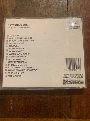 Cd Dave Brubeck - Take Five - His Greatest Hits
