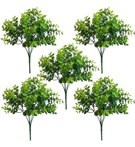 Kit 5 Planta Artificial Decorativa Buquê Folhas De Eucalipto