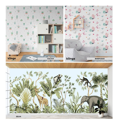 Imagen 5 de 9 de Vinilos Decorativos Mural Empapelado Animales Bebes Infantil