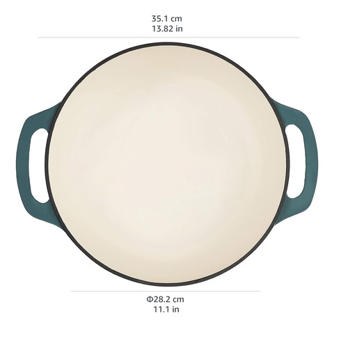 Horno Holandés Amazon Basics, Hierro Fundido, Tapa 5,6 L,...