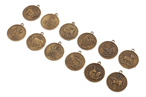 3x12 Unids / Set Signos Del Zodiaco Chino Animales Moneda