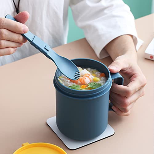 Taza Para El Desayuno Apta Para Microondas Con Tapa Y Cuchar