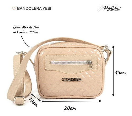 Imagen 2 de 5 de Cartera Bandolera Dama Eco Cuero Citadina Moda Yesi