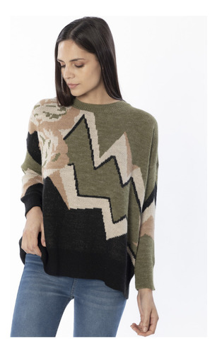 Sweater Calce Amplio Estampado Rosaura Mujer Asterisco