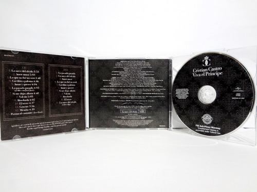 Imagen 3 de 4 de Cd+ Dvd Cristian Castro Viva El Príncipe Edición Deluxe Usa