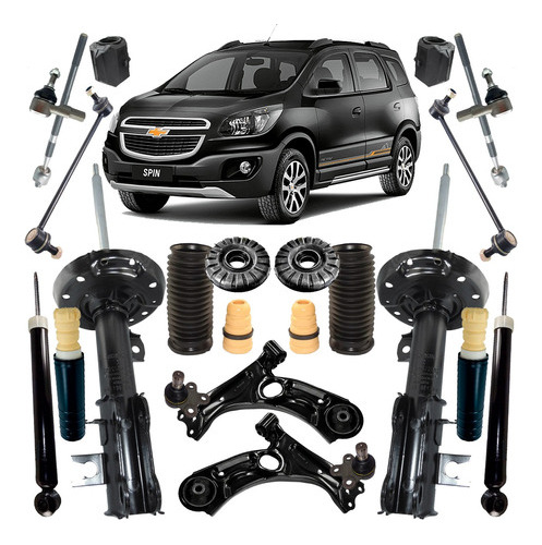 Kit Suspensão Gm Chevrolet Spin Amortecedores + Bandejas 