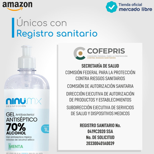 Imagen 2 de 4 de Gel Antibacterial Con Dosificador 1 Litro Con 70% Alcohol