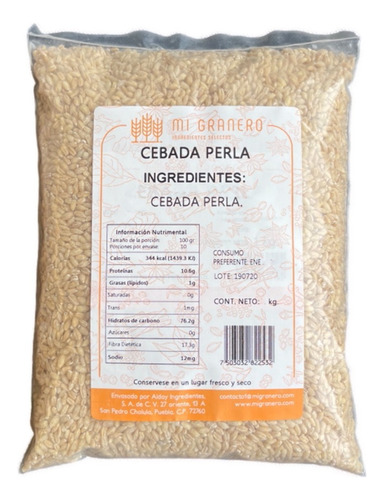 Cebada Perla O Perlada 1 Kilogramo