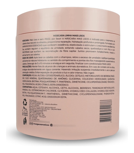 Kit Voga Mais Lisos 1 Shampoo 1 Máscara 500g
