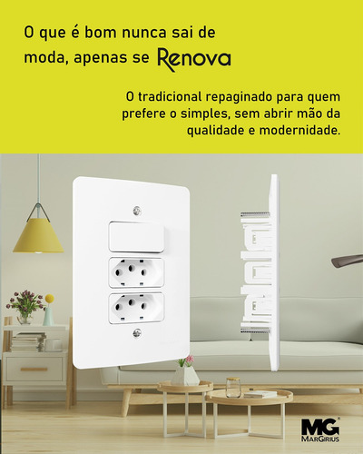 Kit 02 Conjunto Tomada 10a Bivolt 4x2 Renova Margirius