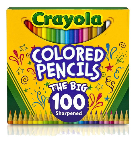 Colores Crayola De Madera Caja De 100 Unidades