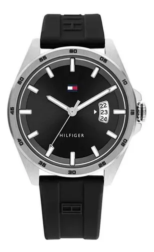 tiburón semanal Kenia Reloj Tommy Hilfiger Carter 1791915 Silicona Negro Hombre