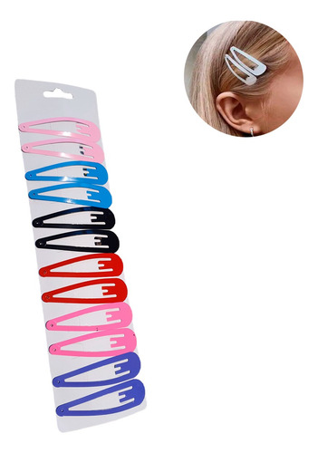 Hebillas Color Cabello Accesorios Blister X 12 Hebillas Pelo