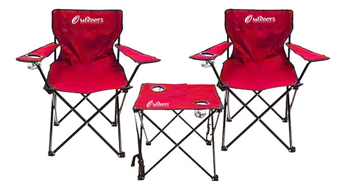 Set 2 Sillon Director Camping+ Mesa Todo Plegable En Bolso 