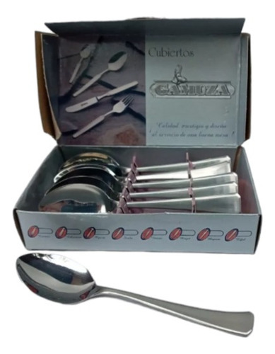 Cucharitas De Cafe Acero Inoxidable Gamuza Coliseum X 6