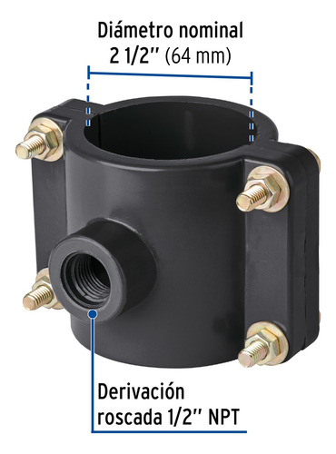 Abrazadera Pp P/toma Domiciliaria 2-1/2''x1/2'' Foset 40713