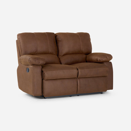 Sofá Reclinable Rosen Archie 2 Cuerpos Manual Tela Café