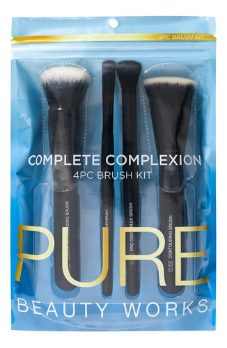 Pure Beauty Works Complexion Juego De 4 Cepillos De Cerdas .