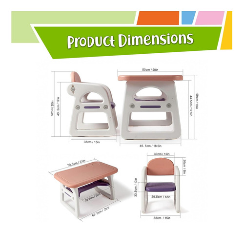 Tinygeeks Table Y Sillas Para Niños Seguras Para Niños Nueva