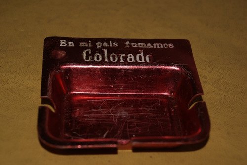 Antiguo Cenicero Cigarrillos Colorado