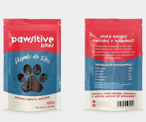 Pawsitive Bites Premios Deshidratados Hígado De Res 100g