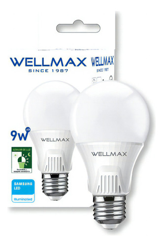 Ampolleta Led Wellmax 9w L/f Con Sensor Crepuscular Color de la luz Luz Fria