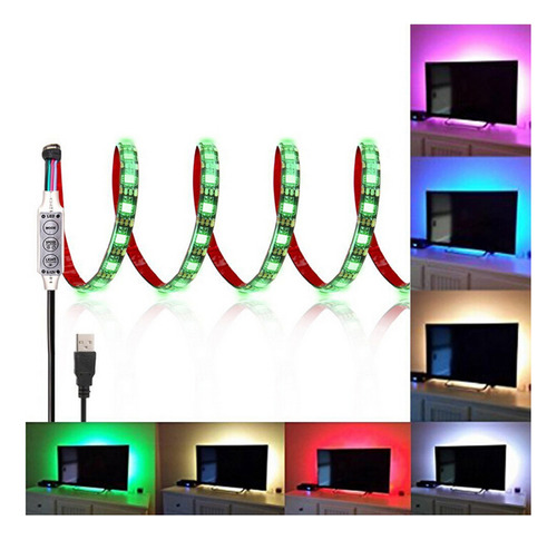 Tira De Luces Led Rgb Que Cambia De Color, Cable Usb, 120 Le