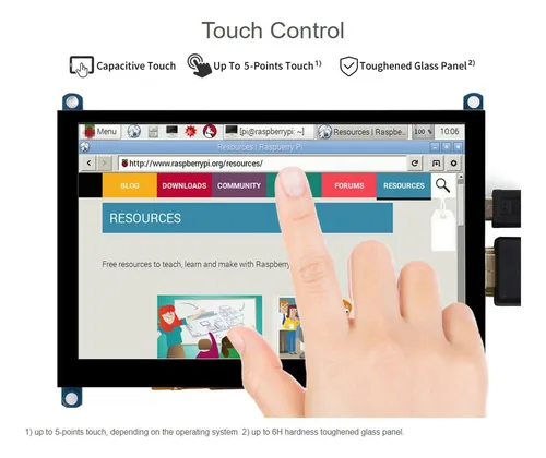 Waveshare De 5 Pulgadas Capacitive Touch Screen Lcd Desgasta