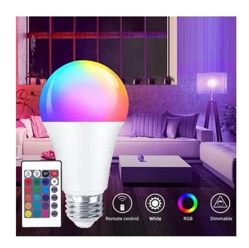 Imagem 4 de 6 de Lâmpada Led Rgb 3w Bivolt Controle Remoto