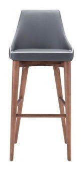 Imagen 3 de 10 de Banco Para Bar Modelo Moor - Gris Obscuro Këssa Muebles
