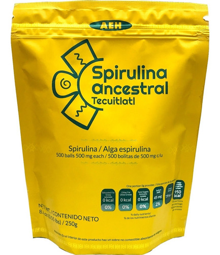 Alga Spirulina Ancestral Certificada Orgánica Kosher Tecuitl