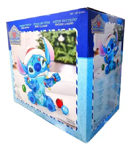 Stich Disney Navideño Pintado A Mano Luces Led 40 Cm Msi