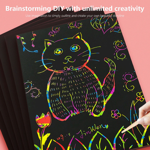 Xyl Set S Scratch Paper Art, 50 Piezas, Papel De Rascar