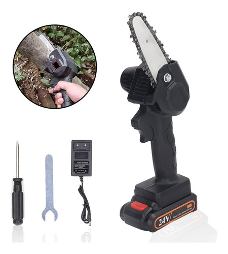 Motosierra eléctrica portátil de 6 pulgadas, batería recargable de mano, bivolt, minimotosierra, herramienta de una sola mano para podar ramas