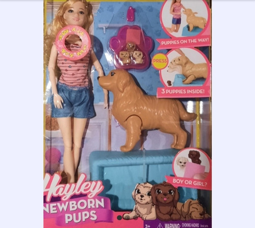 Muñeca Con Perros Tipo Simil 30 Cmm