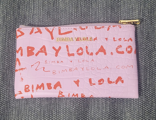Bimba Y Lola Monedero Grabado Cocodrilo Rosa Rosa Grabado