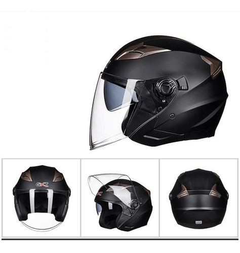 Casco Moto  Jet Gxt 708 Negro Matte