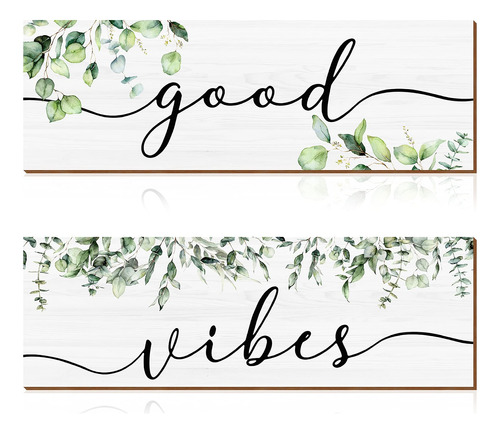 Good Vibe Word Sign Madera Decoracion Pared Farmhouse Cote X