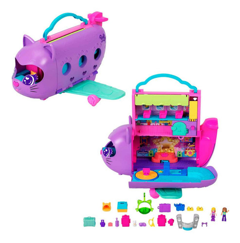 Polly Pocket Set Juego De Avión De Gatito Micro Multicolor Multicolor
