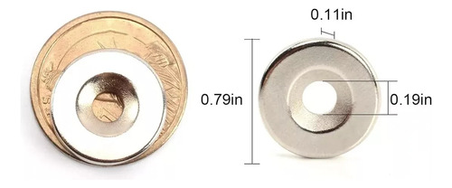 10pcs Imã De Neodimio Disco 20x3 - 20mm X 3mm Com Furo - N35