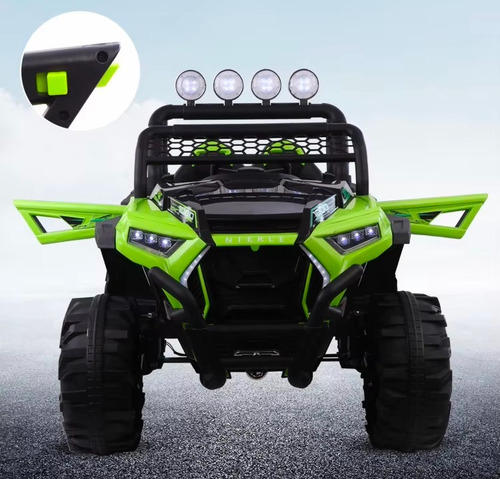Montable Eléctrico Buggy Control Remoto Polaris 12 V En Caja Verde Lima