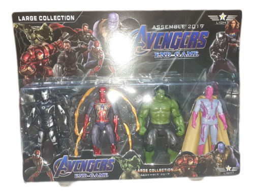 Superhéroes Muñecos Set X4 Articulados Avengers