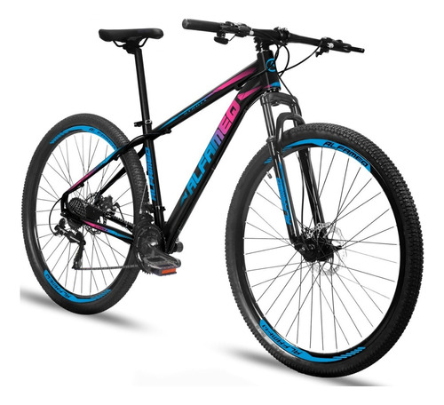 Bicicleta Aro 29 Alfameq Stroll Câmbio Shimano Disco 24v Cor Preto/verde/azul Tamanho Do Quadro 17