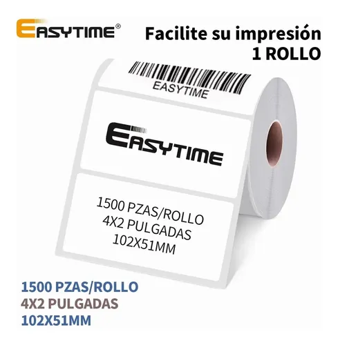 Rollo Etiquetas Térmicas Adhesivas 4x2 (102x51mm) 1500 Pzas | Meses sin