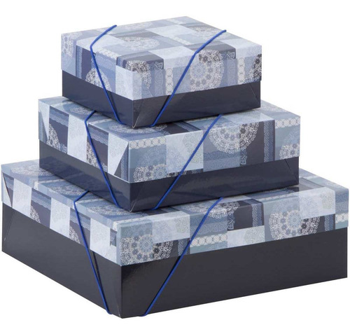 Cx P/ Presente C/ Tampa Md 21x21x8 Elast. Estampada Sortida