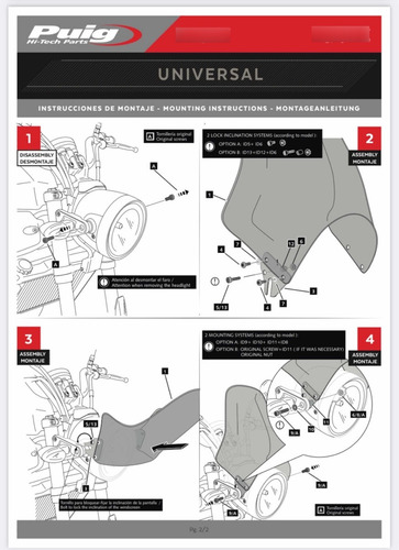 Imagen 4 de 5 de Parabrisas Moto Universal C/humo - Puig Naked 0869h