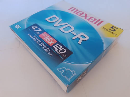 Dvd-r Maxell 16x 5 Unidades No Pack E Com Caixas Acrilicas