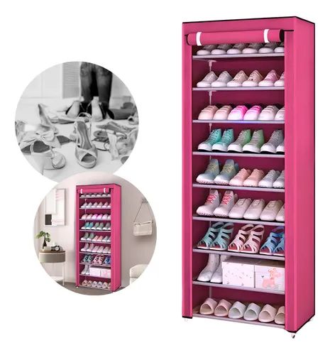 comprar Zapatero FSY MX YUB-011 Organizador Estante Armable 9 Niveles Para 27 Pares Fasilyt Color Rosa
