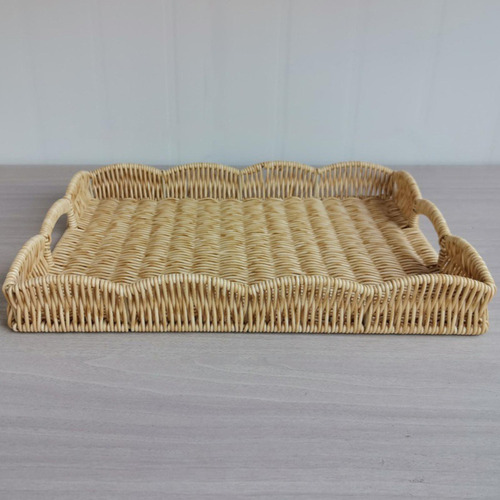 Cesta De Armazenamento Tecida À Mão, Bandeja De